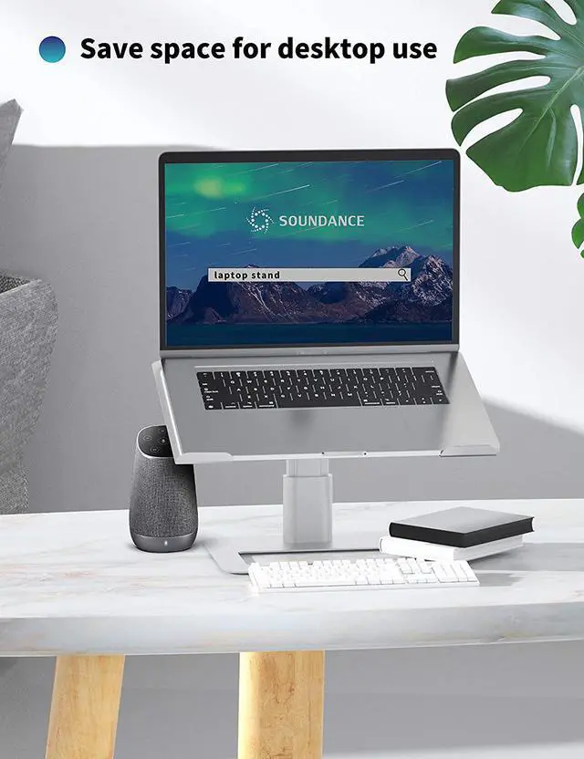 Alt view image 6 of 7 - Adjustable Laptop Stand for Desk, Computer Stand, Ergonomic Laptop Riser Holder Compatible with 10 to 17.3 Inches Notebook PC Computer, Aluminum Silver