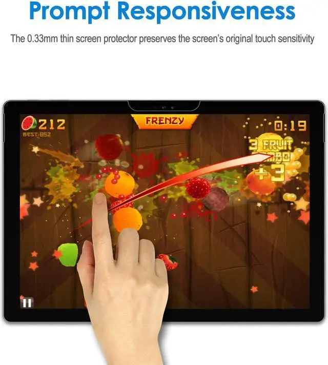 Alt view image 4 of 7 - JETech Screen Protector for Surface Pro 6/5/4, 1-Pack | HD Clear, 9H Tempered Glass Film, Anti-Scratch Glass
