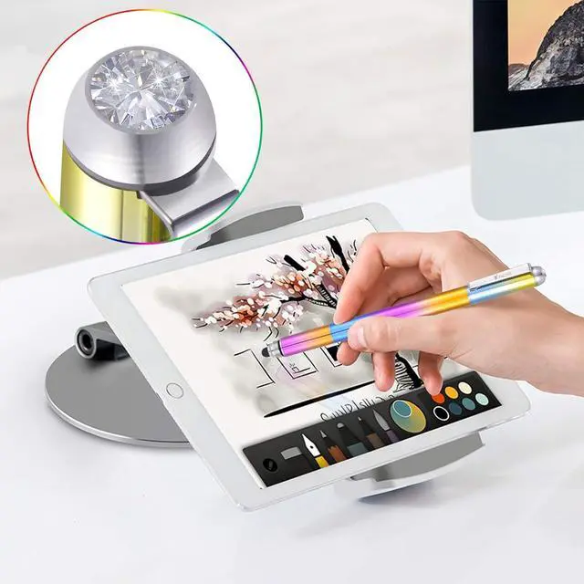 Alt view image 2 of 7 - Stylus Pens for Touch Screens 3 in 1 Stylus Pen for iPad iPhone Drawing Stylist with Extra 4 Stylus Tips and 1 Pen Refill Styluses for Tablets Laptop Android Universal Touch Devices (Rainbow)