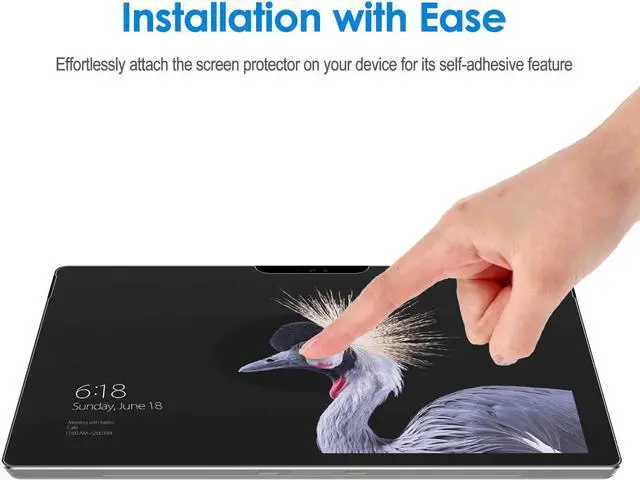 Alt view image 3 of 7 - JETech Screen Protector for Surface Pro 6/5/4, 1-Pack | HD Clear, 9H Tempered Glass Film, Anti-Scratch Glass