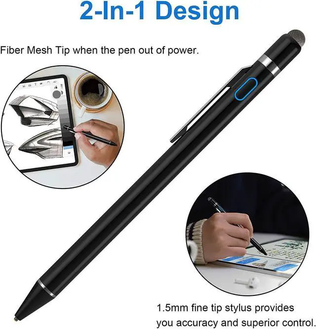 Alt view image 3 of 7 - Stylus Pens for Touch Screens Universal Fine Point Stylus for iPad iPhone iOS/Android Smart Phone and Other Tablets Active Stylus Stylist Pen Pencil for Precise Writing/Drawing