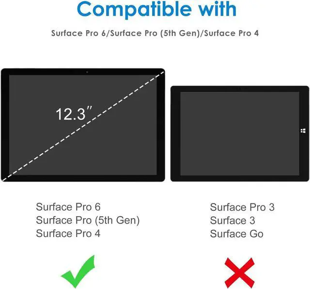 Alt view image 2 of 7 - JETech Screen Protector for Surface Pro 6/5/4, 1-Pack | HD Clear, 9H Tempered Glass Film, Anti-Scratch Glass