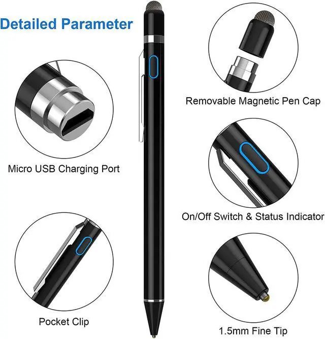 Alt view image 2 of 7 - Stylus Pens for Touch Screens Universal Fine Point Stylus for iPad iPhone iOS/Android Smart Phone and Other Tablets Active Stylus Stylist Pen Pencil for Precise Writing/Drawing