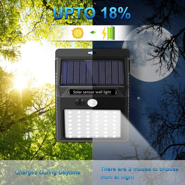 Alt view image 4 of 6 - SEZAC Solar Lights Outdoor,3 Modes Motion Sensor Security Light Wall Light
