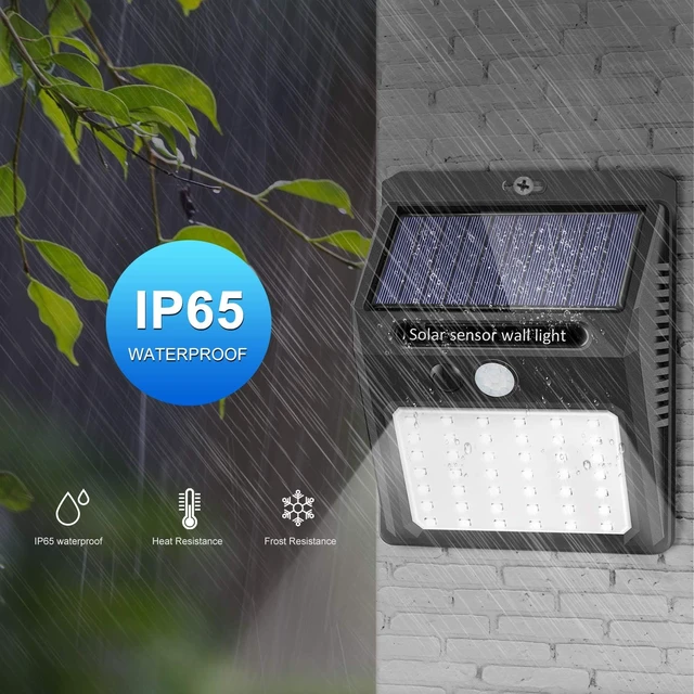 Alt view image 5 of 6 - SEZAC Solar Lights Outdoor,3 Modes Motion Sensor Security Light Wall Light