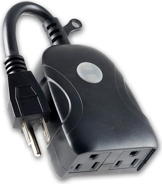 Main image of UltraPro Outdoor Smart Plug Wi-Fi Outlet, Smart Home, Smart Switch, Dual Smart Outlet, Works with Alexa, Echo & Google Home, No Hub Required, App Controlled, ETL Certified, Outdoor Timer, Black, 51405