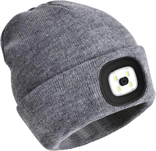 PRAVETTE LED Lighted Beanie Hat, USB 