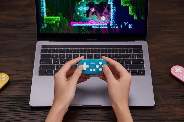 Alt view image 4 of 7 - Nargos 8Bitdo Zero 2 Bluetooth Key Chain Sized Mini Controller for Nintendo Switch, Windows, Android and macOS (Turquoise Edition)