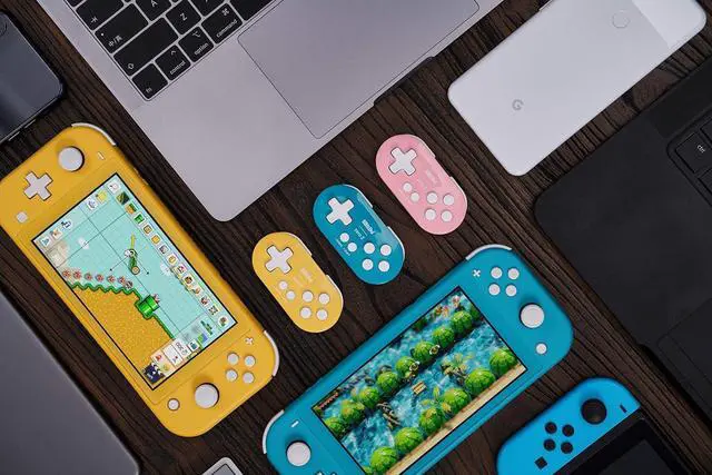 Alt view image 7 of 7 - Nargos 8Bitdo Zero 2 Bluetooth Key Chain Sized Mini Controller for Nintendo Switch, Windows, Android and macOS (Turquoise Edition)