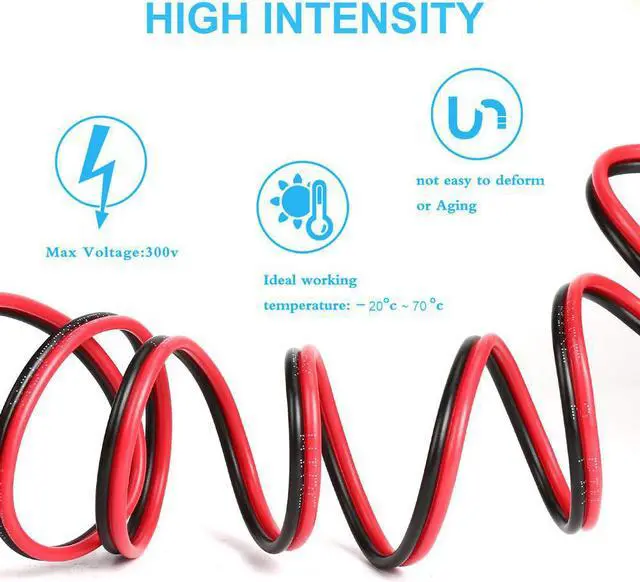 Alt view image 2 of 6 - 50FT 14/2 Gauge Red Black Cable Hookup Electrical Wire LED Strips Extension Wire 12V/24V DC Cable, 14AWG Flexible Wire Extension Cord for LED Ribbon Lamp Tape Lighting