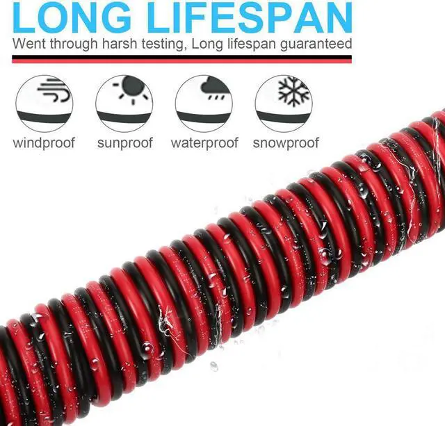 Alt view image 3 of 6 - 50FT 14/2 Gauge Red Black Cable Hookup Electrical Wire LED Strips Extension Wire 12V/24V DC Cable, 14AWG Flexible Wire Extension Cord for LED Ribbon Lamp Tape Lighting