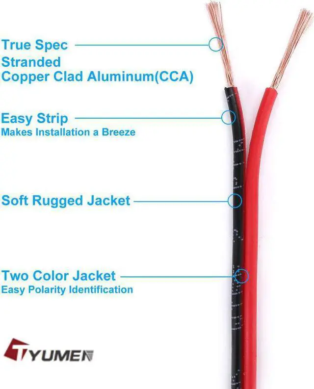 Alt view image 5 of 6 - 50FT 14/2 Gauge Red Black Cable Hookup Electrical Wire LED Strips Extension Wire 12V/24V DC Cable, 14AWG Flexible Wire Extension Cord for LED Ribbon Lamp Tape Lighting