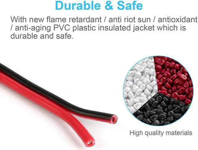 Alt view image 4 of 6 - 50FT 14/2 Gauge Red Black Cable Hookup Electrical Wire LED Strips Extension Wire 12V/24V DC Cable, 14AWG Flexible Wire Extension Cord for LED Ribbon Lamp Tape Lighting