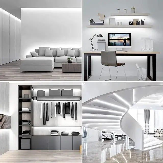 Alt view image 4 of 7 - LED Strip Light White 16.4ft Dimmable Vanity Lights 6000K Super Bright LED Tape Lights 300 LEDs 2835 Strong 3M Adhesive Suitable for Home Kitchen Under Cabinet Bedroom Daylight White