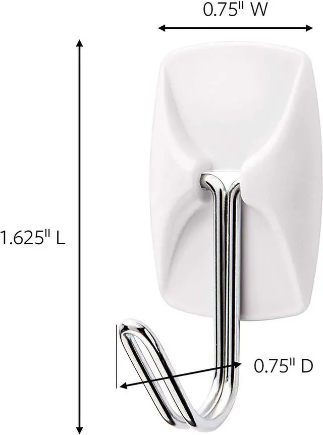 Alt view image 2 of 7 - Small Wire Toggle Hooks 16 Hooks and 24 Strips Damage Free Hanging Wall Hooks with Adhesive Strips No Tools Adhesive Hooks for Hanging Organization and Storage Holds up to 0.5 lb