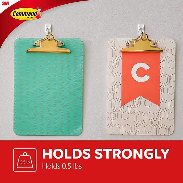 Alt view image 3 of 7 - Small Wire Toggle Hooks 16 Hooks and 24 Strips Damage Free Hanging Wall Hooks with Adhesive Strips No Tools Adhesive Hooks for Hanging Organization and Storage Holds up to 0.5 lb