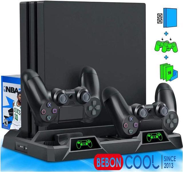 PS4 Cooling Fan with Controller Charger Compatible with Playstation 4/PS4  Slim/PS4 Pro, PS4 Stand Vertical Cooling Station for PS4 Accessories,PS4  Pro