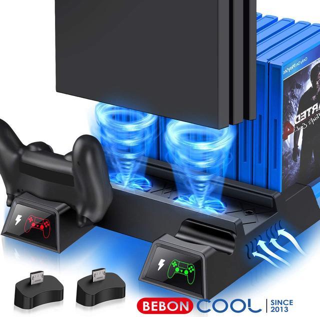 OIVO PS4 Stand Cooling Fan Station for Playstation 4/PS4 Slim/PS4 Pro, PS4  Pro Vertical Stand with Dual Controller EXT Port Charger Dock Station and  12 Game Slots 