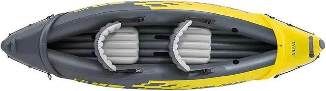 Alt view image 3 of 7 - Intex Explorer K2 Kayak 2-Person Inflatable Set with Oars and Air Pump, Yellow