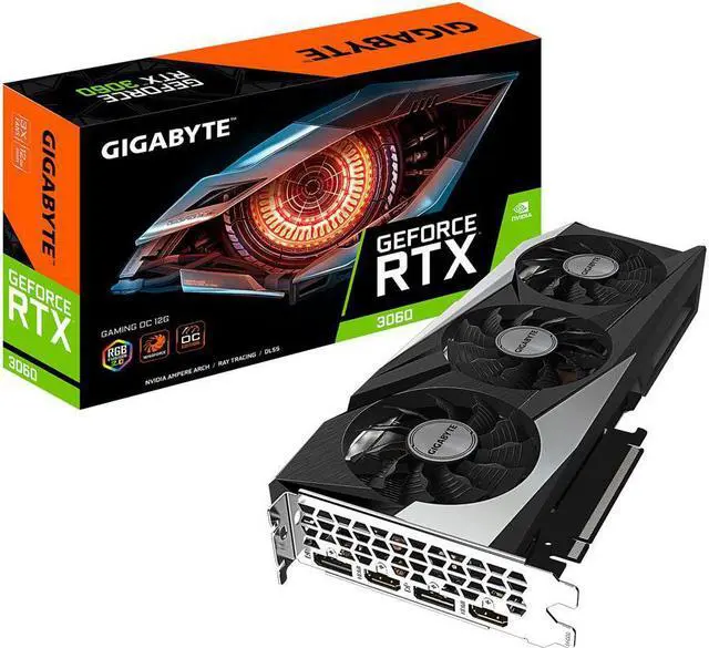 Alt view image 3 of 3 - GIGABYTE GeForce RTX 3060 GAMING OC 12G Graphics Card, 3 x WINDFORCE Fans, 12GB 192-bit GDDR6, GV-N3060GAMING OC-12GD Video Card