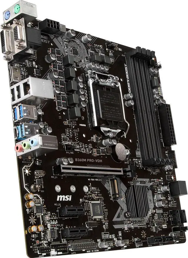 Alt view image 2 of 5 - MSI B360M PRO-VDH LGA1151 Intel B360 USB3.0 Micro-ATX Motherboard(B360M PRO-VDH)