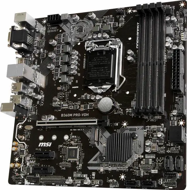 Alt view image 3 of 5 - MSI B360M PRO-VDH LGA1151 Intel B360 USB3.0 Micro-ATX Motherboard(B360M PRO-VDH)