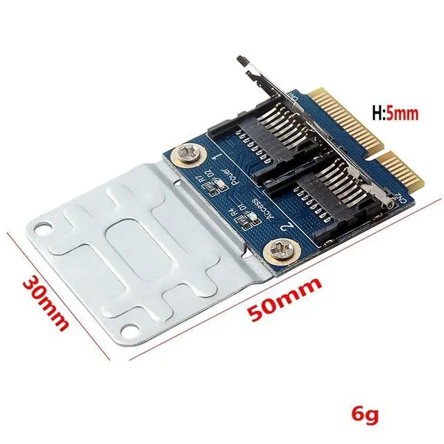 Alt view image 2 of 12 - 2 SSD HDD Laptop Dual Micro- SD SDHC SDXC TF to Mini PCIe Memory Card Reader MPCIe to 2 Mini-Sdcards Mini Pci-E Adapter