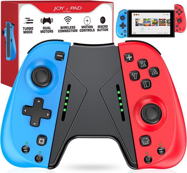 Wireless Controller for Nintendo Switch, Wireless Joy-con Controller  Gamepad Joypad Joystick for Nintendo Switch Console- Grip Stand Red(L) &  Blue(R)