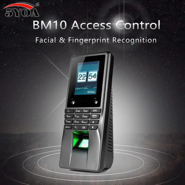 Main image of 5YBM10A Biometric Facial Face Fingerprint Access Control Time Attendance Machine Electric Intercom Code System Door Lock