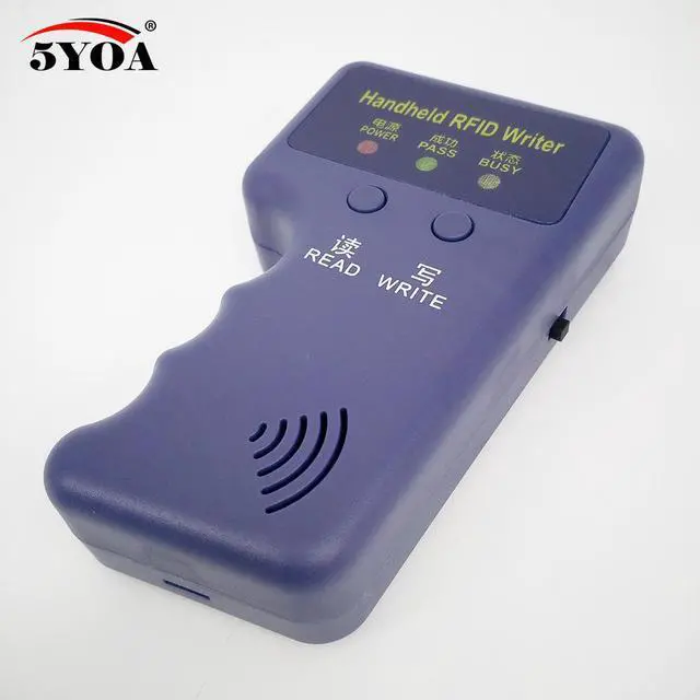 Alt view image 3 of 5 - Handheld 125KHz EM4100 RFID Copier Writer Duplicator Programmer Reader + 10 EM4305 T5577 Rewritable ID Keyfobs Tags Card
