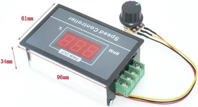 Alt view image 2 of 5 - 0-100 Digital Display DC Brushed Motor Controller 6V 12V 24V 48V 60V  Electronic Governor Max 30A Stepless Speed Regulation