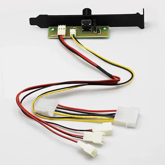 Alt view image 2 of 6 - 3 Channels Computer Case Fan Speed Controller PCI Bit Cooling Fan Temperature Controller, Adjustable Hand Speed Fan Hub Module