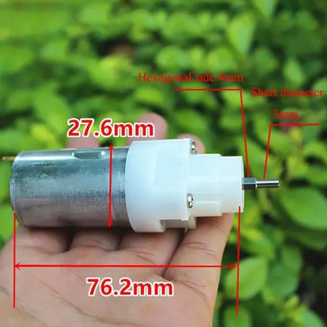 Alt view image 4 of 6 - 390 DC Geared Motor DC 12V 2700RPM Copper Carbon Brush Reduction Motor, Low Reduction Ratio 1:3.4 DIY DC Motor Accessories
