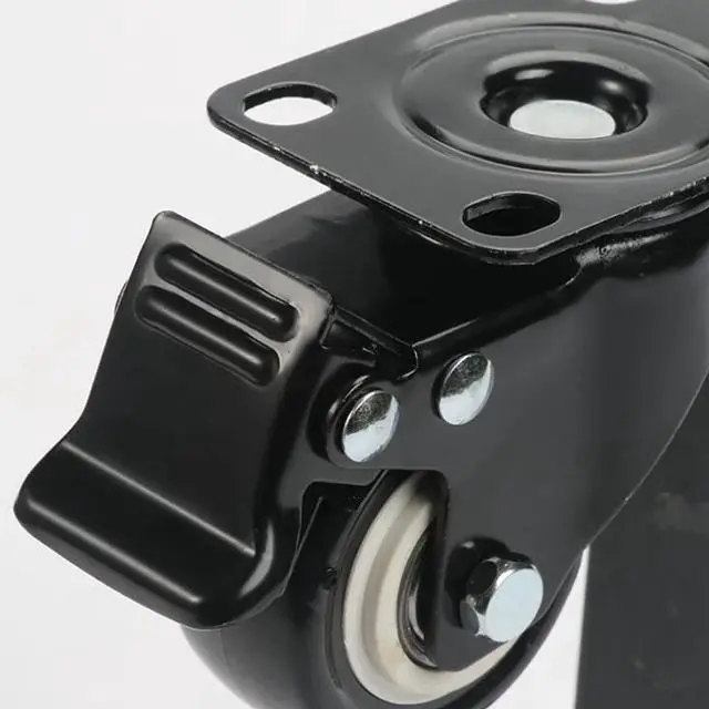 Alt view image 4 of 4 - 2PCS/Lot 2 Inch Swivel Casters Wheel with Double Brake, Bearing, Heavy Duty No Noise PU Wheels Plate Locking Casters, 50kg Load