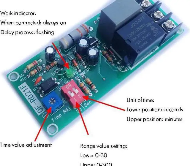 Alt view image 6 of 6 - Time Delay Relay AC 220V Delay Controller Board Delay-off Cycle Timer Relay Module for Fan, Zero Standby Power Consumption