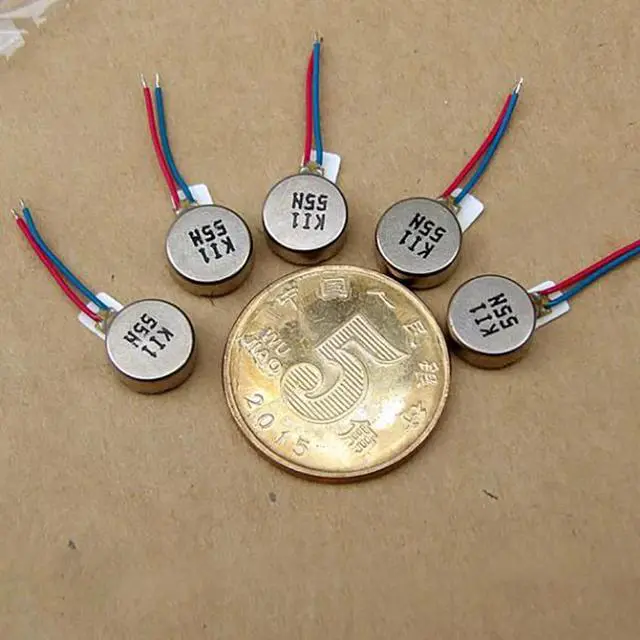 Alt view image 2 of 6 - Flat Vibrating Vibration Motor 0834 DC3V-5V Button Type Vibration Motor for Mobile Phone Tablet Household Appliances 8x3.4mm