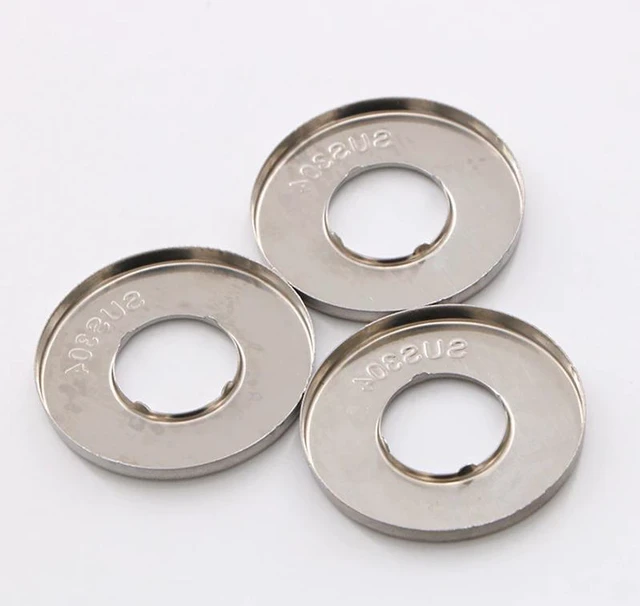 Alt view image 3 of 4 - 10pcs Shower Faucet Decorative Cover Brushed Finish 304 Stainless Steel Cover Bathroom Accessories