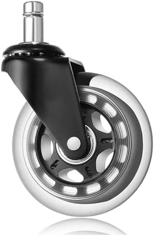 Main image of 5PCS/Lot 2.5 Inch Office Chair Casters Wheels Replacement for Hardwood Floor, 40KG Load, Traditional PU Casters Wheels