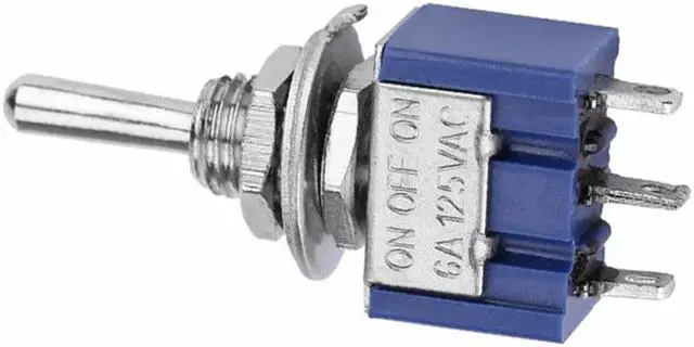 Alt view image 4 of 4 - 1pcs 6A Miniature Electrical Toggle Switch Single Pole Three Throw Power Switch ON-OFF-ON AC 125V Toggle Switch