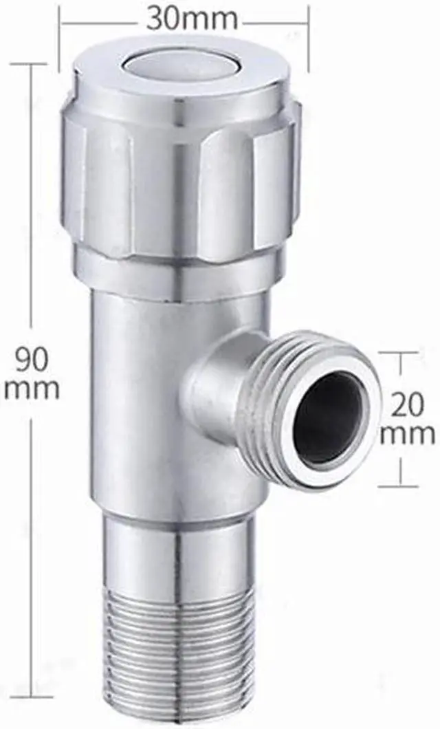 Alt view image 4 of 4 - 304 Stainless Steel Faucet Triangle Valve Modern Quarter Turn Angle Valve Inlet Water Stop Valve Lead Free