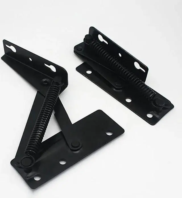 Alt view image 4 of 6 - 2Pcs/set Black Sofa Hinge Furniture Hinges Multifunctional Supporting Spring Hinges For Support Sofa Headrest, Storage Box