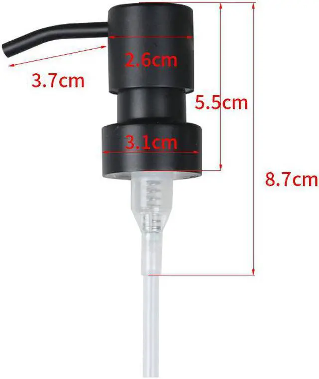 Alt view image 3 of 4 - 1PC Stainless Steel Matt Black Bottle Pump Shower Nozzle Pump Head Shampoo Press Pump Sanitizer Spray Nozzle