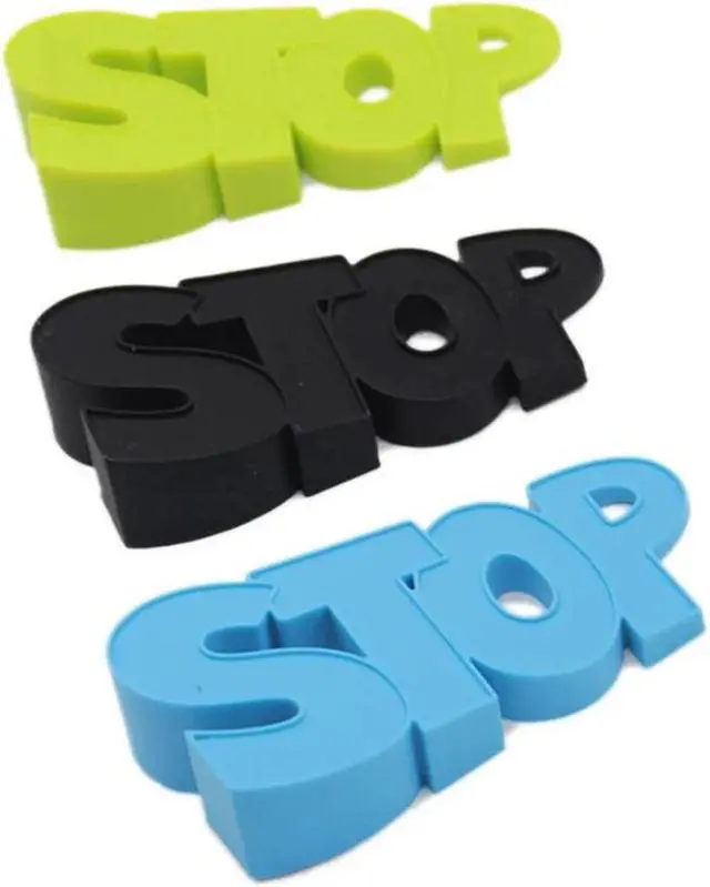 Main image of 1Pc Silicone Door Stops Creative "STOP" Letters Shaped Baby Safety Door Stopper Household Children Gate Bottom Safe Door Plug