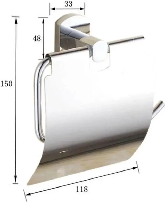 Alt view image 4 of 4 - Copper Paper Box Roll Holder Toilet Paper Holder Tissue Box Bathroom Accessories Chrome