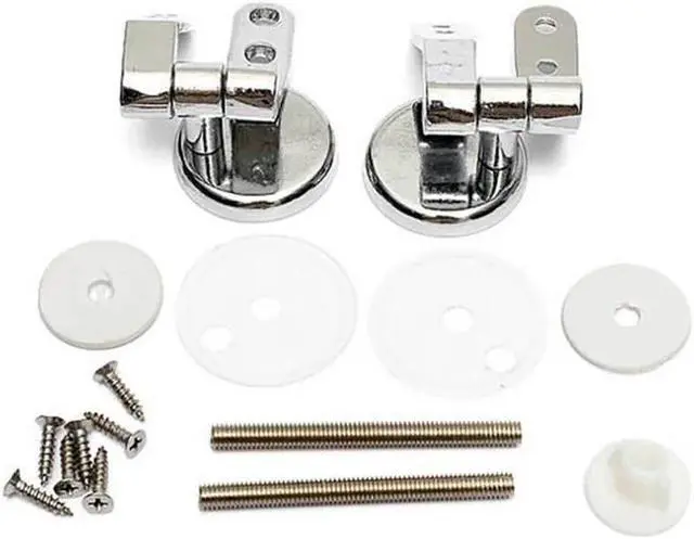 Main image of zinc alloy stainless steel toilet seat hinges, flush cover mounting connector kit, toilet lid hinge mounting replacement fitting