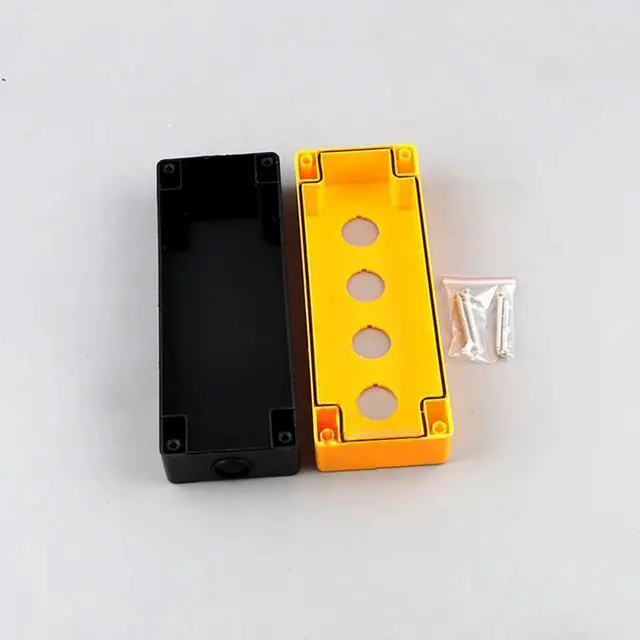 Alt view image 5 of 5 - Plastic Electronic Project Box Emergency Stop Push Button Switch Control Station Box 22mm 4 Button Holes Waterproof 195x71x64mm