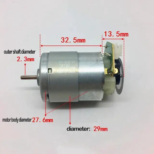 Alt view image 3 of 6 - RS-365PW 16120 six-pin plug, high precision code tray, optocoupler speed measuring DC motor , 6-12V 3200-6700rpm/min