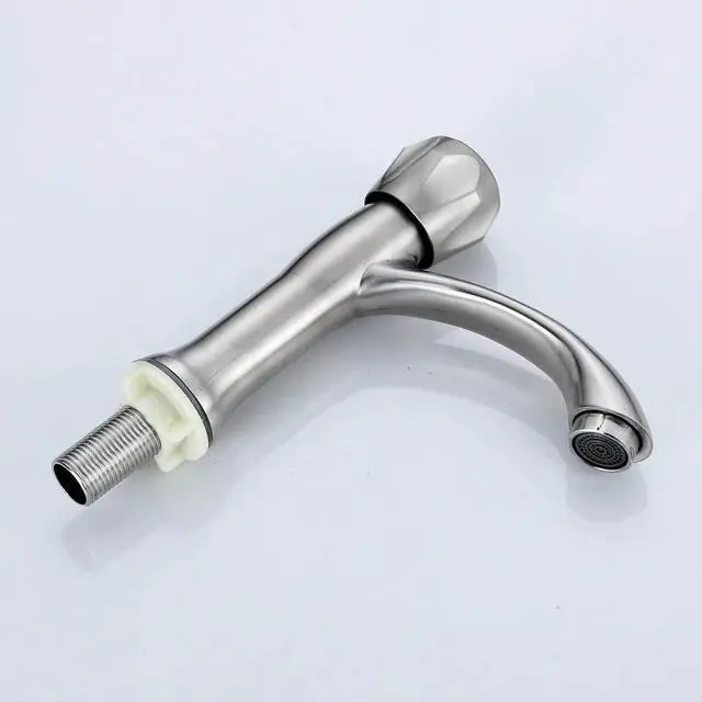 Alt view image 4 of 6 - 304 Stainless Steel Basin Faucet Bathroom Faucet Single Cold Tap Single Hole Countertop installation Basin Faucets
