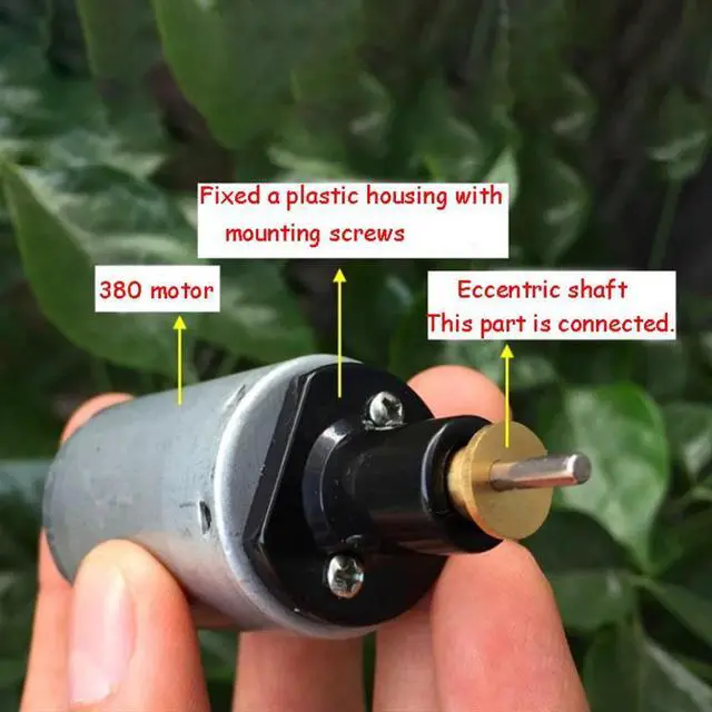 Alt view image 2 of 6 - DC3-6V 6600-14000RPM Bias Shaft 380 Motor Micro Crankshaft Model Motor Connecting Rod DIY Electric Machinery Block Current 4A