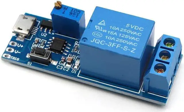 Alt view image 2 of 5 - DC 5V-30V Adjustable Time Delay Relay Module Controller, Micro USB and Welding Terminal Delay Switch for Smart Home, Auto, GPS